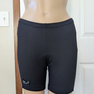 Trashy Cat Black and Purple Athletic Padded Bike Shorts- Large